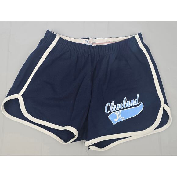 VINTAGE Y2K‎ VARSITY WOMANS MICRO MINI GYM SHORTS LARGE NAVY - Picture 1 of 6